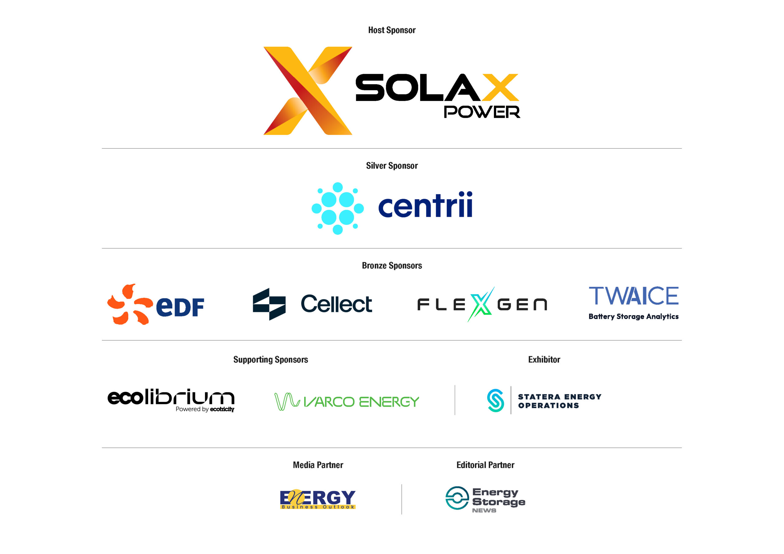 BAMUKIRE26 Sponsor Tier Battery Asset Management Summit UK & IRE Sponsors and Partners
