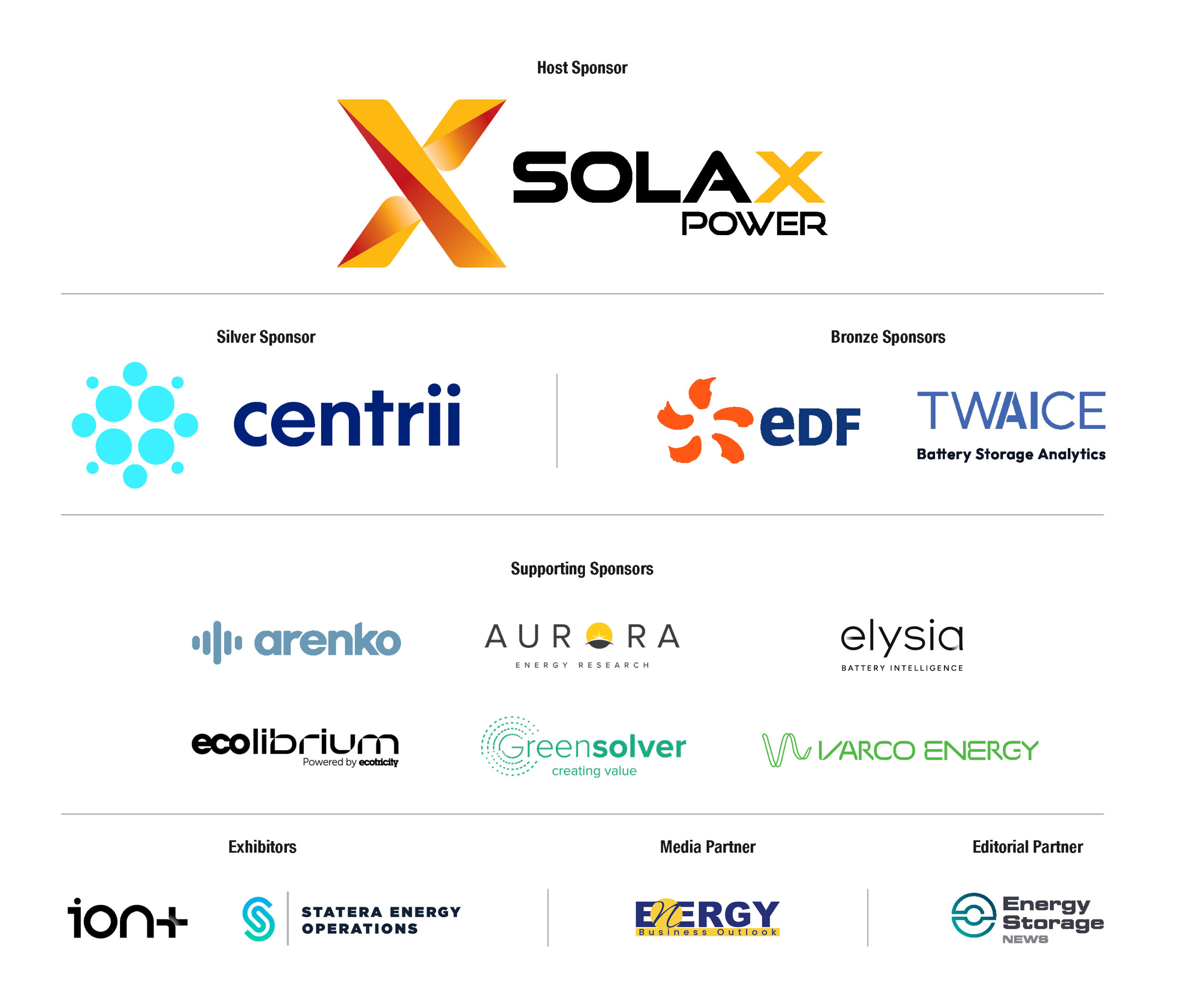 BAMUKIRE26 Sponsor Tier (1) Battery Asset Management Summit UK & IRE Sponsors and Partners