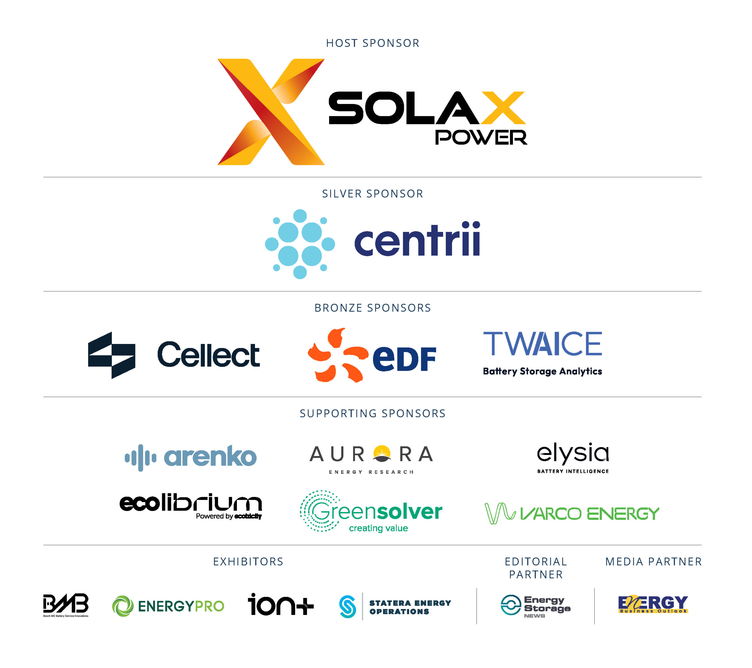 BAMUKIRE26 Sponsor Tier (1) Battery Asset Management Summit UK & IRE Sponsors and Partners